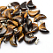Moon Natural Tiger Eye Pendants, with Platinum Tone Brass Findings, 21~24x12~14x5~6mm, Hole: 2x7mm