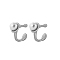 Stainless Steel Imitation Pearl C-shape Stud Earrings for Women