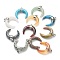 Natural & Synthetic Gemstone Pendants, with Platinum Brass Findings, Double Horn/Crescent Moon, 31~33x30x10mm, Hole: 6x4mm