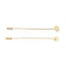 Brass Lapel Pin Base Settings, with Round Tray, Golden, 101~104mm, Pin: 1mm, Tray: 10mm