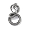 316 Surgical Stainless Steel Pendants, with Jump Ring, Snake Charm, Antique Silver, 50x27.5x10.5mm, Hole: 7mm