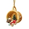 Acrylic Dog Pendant Decorations, for Christmas Tree Home Hanging Ornament, Gold, 80mm
