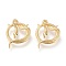 Brass Micro Pave Cubic Zirconia Pendants, Long-Lasting Plated, Snake Shape, Golden, 26x19x2.7mm, Hole: 1mm