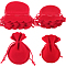 Beebeecraft 20Pcs 2 Size Calabash Pouches Red Velvet Drawstring Bags Small Soft Velvet Cloth Red Jewelry Gift Bag Gourd Drawstring Pouches for Storage Necklace Bracelet Earrings Small Gifts Items
