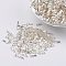 Glass Twisted Bugle Beads, Metallic Colours,White, 9x2mm, Hole: 0.5mm, about 7000pcs/bag