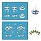 Acrylic Earring Handwork Template, Card Leather Cutting Stencils, Deep Sky Blue, Evil Eye Pattern, 130x90x2mm, 2pcs/set