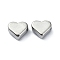 Non-Tarnish 304 Stainless Steel Beads, Heart, Stainless Steel Color, 5x6x3mm, Hole: 1.2mm