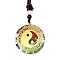 Orgonite Chakra Natural & Synthetic Mixed Stone Pendant Necklaces, Nylon Thread Necklace for Women, Flat Round, Yin-yang, 25.59 inch(65cm)