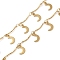 304 Stainless Steel Link Chains, with Spool, Soldered, Moon, Golden, 9x11x0.5mm, 5m/roll