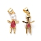 Rack Plating Brass Cubic Zirconia Pendants, with Plastic Imitation Pearls, Lead Free & Cadmium Free, Long-Lasting Plated, Girl Charm, Real 18K Gold Plated, 18x12x6mm, Hole: 3.5x4mm