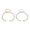 2Pcs 2 Colors Two Tone 304 Stainless Steel Textured Cable Chain Bracelet Making, Golden & Stainless Steel Color, 75mm, 1pc/color