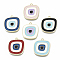Alloy Enamel Pendants, Cadmium Free & Lead Free, Light Gold, Square Vortex, Mixed Color, 25x22x2mm, Hole: 1.8mm