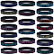 20Pcs 20 Style Motivational Quotes Silicone Cord Bracelets Wristbands, Black, Inner Diameter: 2-3/8 inch(6cm), 1Pc/style