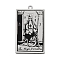 Non-Tarnish 201 Stainless Steel Pendants, Laser Engraved Pattern, Tarot Card Pendants, The High Priestess II, 40x24x1mm, Hole: 2mm