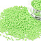11/0 Grade A Opaque Glass Seed Beads, Baking PaintA, Round, Green Yellow, 2.3x1.5mm, Hole: 1mm, about 48500pcs/pound
