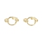 Brass Cuff Rings, Open Rings, Ring Shape, Real 18K Gold Plated, Size 7, Inner Diameter: 17mm
