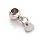 Tarnish Resistant Heart 304 Stainless Steel European Large Hole Dangle Charms, Stainless Steel Color, 16mm, Hole: 4mm
