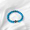 Synthetic Turquoise & Cross Stretch Bracelet
