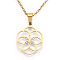 201 Stainless Steel Pendant Necklaces, with Cable Chains and Lobster Claw Clasps, Seed of Life, Golden, 17.71 inch(45cm), 1.5mm