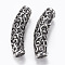 304 Stainless Steel Hollow Tube Beads, Curved, Large Hole Beads, Antique Silver, 43x10mm, Hole: 6mm
