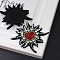 Sacred Heart Appliques, Flannelette Base Glass Rhinestone Handcraft Beading Ornament Accessories, Red, 75x70mm