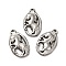 Non-Tarnish 304 Stainless Steel Pendants, Oval with Horse Charms, Stainless Steel Color, 26.5x15.5x3mm, Hole: 1x2mm
