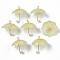 Acrylic Pendants, with Golden Plated Brass Loops and ABS Plastic Imitation Pearl, Umbrella, Pale Goldenrod, 20~21x20x20mm, Hole: 1.6mm
