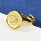 Golden 304 Stainless Steel Finger Rings, Ion Plating(IP), Moon, 13x13mm