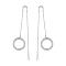 925 Sterling Silver Micro Pave Clear Cubic Zirconia Ring Stud Earrings, Ear Threads, Platinum, Rng: 16mm