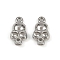 304 Stainless Steel Charms, Skull Charm, Anti-Tarnish, Stainless Steel Color, 12.5x7x3mm, Hole: 1.2mm