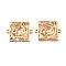 Brass Micro Pave Colorful Cubic Zirconia Hollow Connector Charms, Square Links, Cadmium Free & Nickel Free & Lead Free, Real 18K Gold Plated, 19.5x26x2mm, Hole: 1.6mm