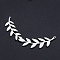Non-Tarnish 201 Stainless Steel Pendants, Filigree Joiners Findings, Laser Cut, Olive Branch, Stainless Steel Color, 29x59x1mm, Hole: 1.2mm