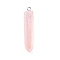 Electroplated Natural Quartz Pendants, with Brass Findings, Bullets, Pointed Pendants, Platinum, Pink, 40~65x7~15mm, Hole: 3mm
