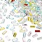Acrylic Rhinestone Cabochons, Rectangle, Flat Back, Mixed Color, 7x3x1mm, 4895pcs/set