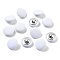 Cloth Shank Buttons, with Zinc Alloy Findings, Flat Round, for Overcoat Garment Accessories, 1-Hole, White, 17x8mm, Hole: 2x2mm