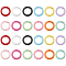 24Pcs 12 Colors Zinc Alloy Spring Gate Rings, Round Wheel, Mixed Color, 25x5mm, 2pcs/color