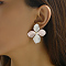 Alloy Imitation Pearl Flower Stud Earrings, Valentine's Day gift, Golden, 45x45mm