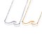 304 Stainless Steel Pendant Necklaces, with Cable Chains and Lobster Claw Clasps, Wave, Mixed Color, 18.11 inch(46cm), 1.5mm