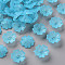 Transparent Frosted Acrylic Bead Caps, 5-Petal, Flower, Deep Sky Blue, 16.5x6mm, Hole: 1.6mm, about 959pcs/500g