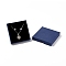Paper with Sponge Mat Necklace Boxes, Square, Dark Blue, 9x9x1.6cm, Inner Diameter: 8.3x8.3x1cm