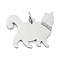 Non-Tarnish 304 Stainless Steel Pendants, with Jump Ring and Glitter, Stamping Blank Tag, Cat Charm, Stainless Steel Color, 20.5x26x1mm, Hole: 4mm