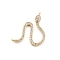 Brass Micro Pave Cubic Zirconia Pendants, Snake Charms, Golden, 19x17.5x2.5mm, Hole: 0.8mm