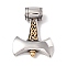 304 Stainless Steel Pendants, Ion Plating(IP), Axe, Antique Silver & Golden, 48x35x12mm, Hole: 9mm