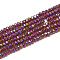 Electroplate Opaque Solid Color Glass Beads Strands, Faceted, Rondelle, Dark Red, 2.5x1.5mm, Hole: 0.8mm, about 140~150pcs/strand, 28~29cm