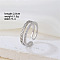 Fashionable Irregular Design Brass Cuff Ring, Elegant Geometric Accessory for Women, Platinum