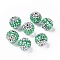 Polymer Clay Rhinestone Beads, Pave Disco Ball Beads, Round, Green Tourmaline, 16~17mm, Hole: 1.8mm