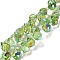 Electroplate Glass Beads Strands, Teardrop, Pale Green, 10~11x8mm, Hole: 1mm, about 93pcs/strand, 62cm