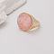 Geometric Zinc Alloy Irregular Concave Adjustable Rings, Golden, Flat Round