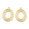 Brass Pendants, Cadmium Free & Nickel Free & Lead Free, Hollow Oval, Real 18K Gold Plated, 28.5x20.5x1mm, Hole: 1.5mm