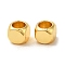 Brass Beads, Long-Lasting Plated, Cube, Real 18K Gold Plated, 5x5x5mm, Hole: 3mm